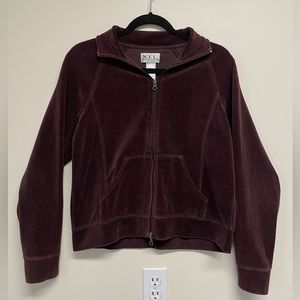 Vintage Y2K Brown Velour Zip-Up